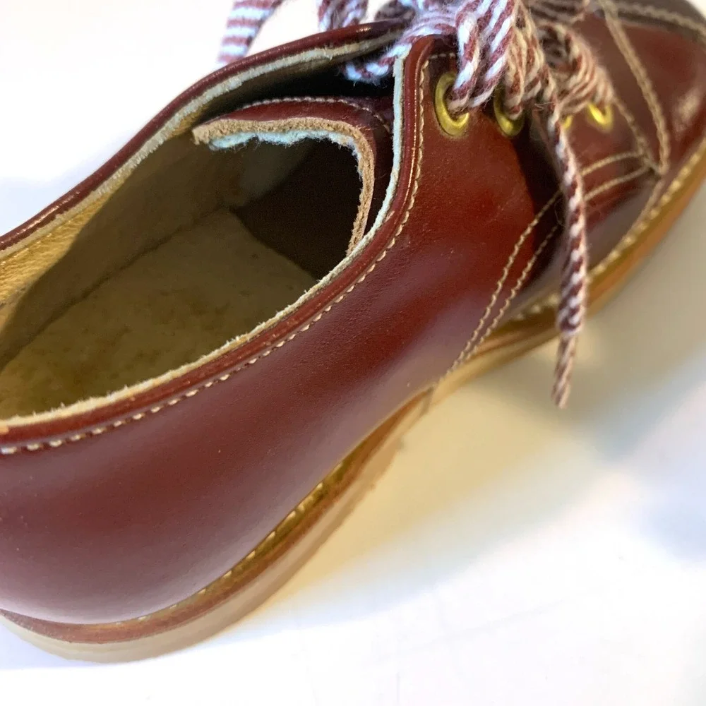 Vintage Retro Toddler Shoes Leather Hard‎ Rubber Soles WSCo Made in USA Sz 8 1/2